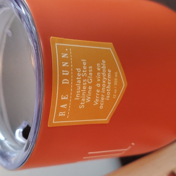 Rae Dunn Insulated Stainless Steel Wine Glass Happy Fall Y'All Orange - Picture 2 of 3